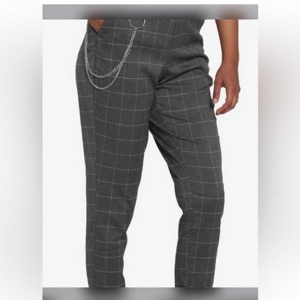 Hot Topic Grey Plaid Pants Sz SM